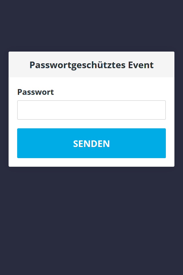 Passwort-Schutz für Events